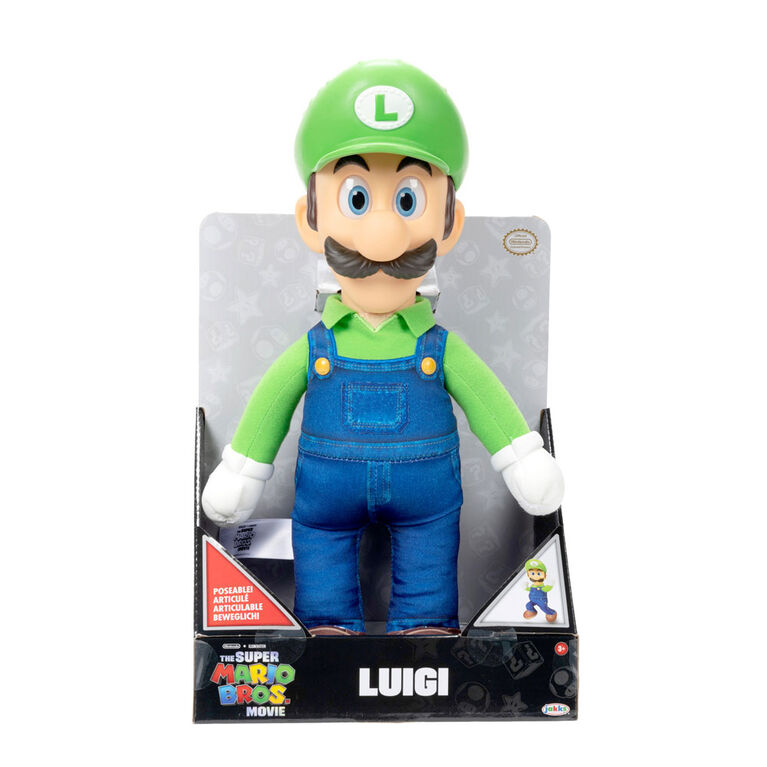 Super Mario Bros Le Film - Peluche posable de 14 - Luigi