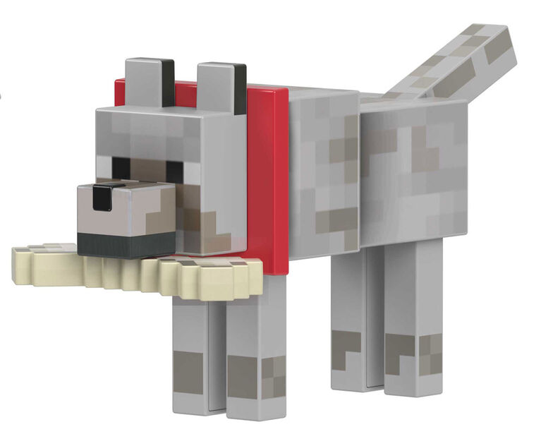 Minecraft Diamond Wolf Action Figure with Accessories, 5.5-inch Toy Collectible