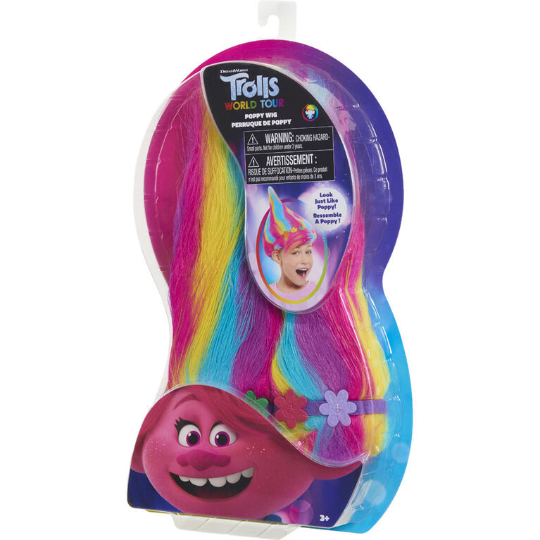 DreamWorks Trolls World Tour Troll-rific Poppy with Rainbow Hair Wig