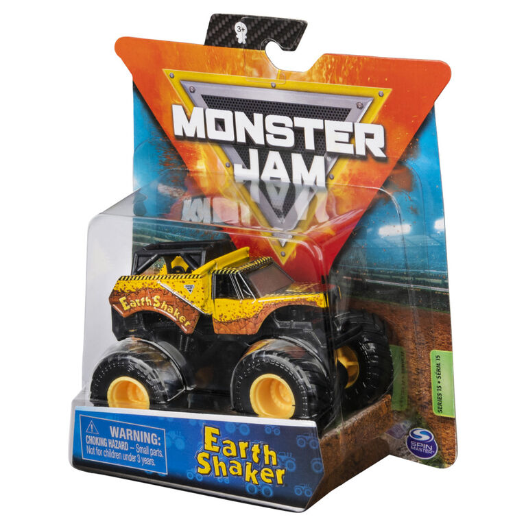 Monster Jam, Official Earth Shaker Monster Truck, Die-Cast Vehicle, Ride Trucks Series, 1:64 Scale