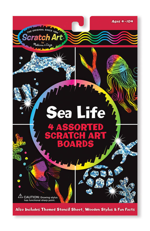 Melissa & Doug - Scratch Art Sheets - Sea Life - French Edition