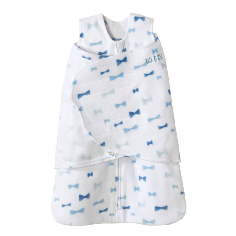 HALO SleepSack Swaddle - Micro Fleece - Blue Bowties - Small