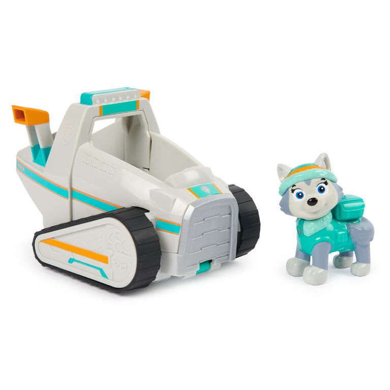 PAW Patrol, Everest Snow Plow, Véhicule avec figurine articulée à collectionner, jouets respectueux de la planète