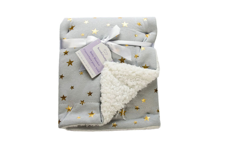 Koala Baby Sherpa Blanket Grey with Metallic Stars Babies R Us Canada