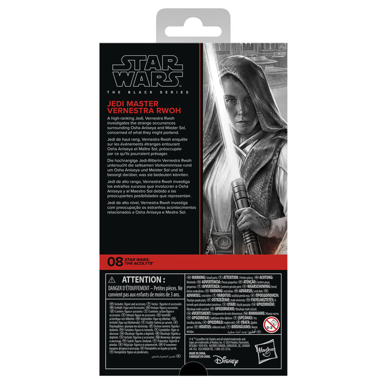 Star Wars The Black Series Jedi Master Vernestra Rwoh, Star Wars: The Acolyte Collectible 6 Inch Action Figure