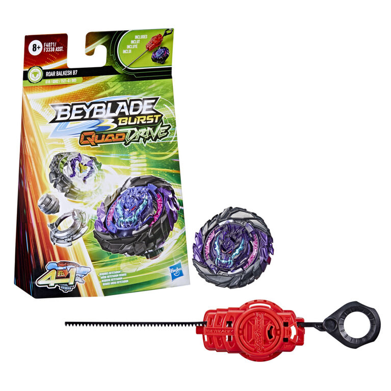 Beyblade Burst QuadDrive Roar Balkesh B7 Spinning Top Starter Pack -- Defense/Stamina Type Battling Game with Launcher