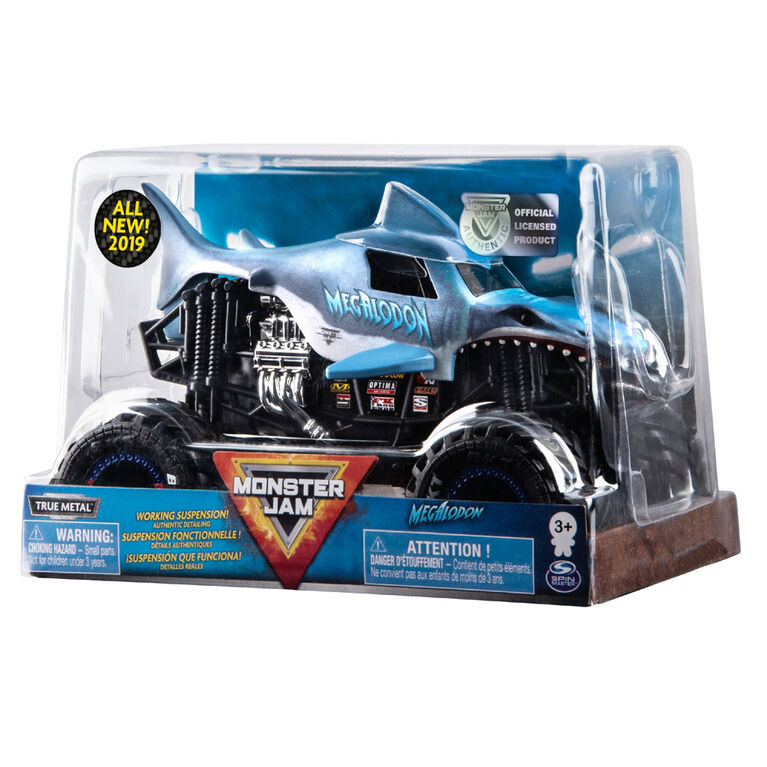 Monster Jam, Official Megalodon Monster Truck, Die-Cast Vehicle, 1:24 Scale.