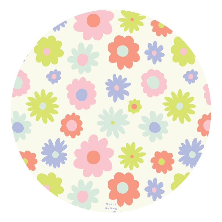 Catch All Splat Mat For Mealtime & Playtime Mess, Flower Power