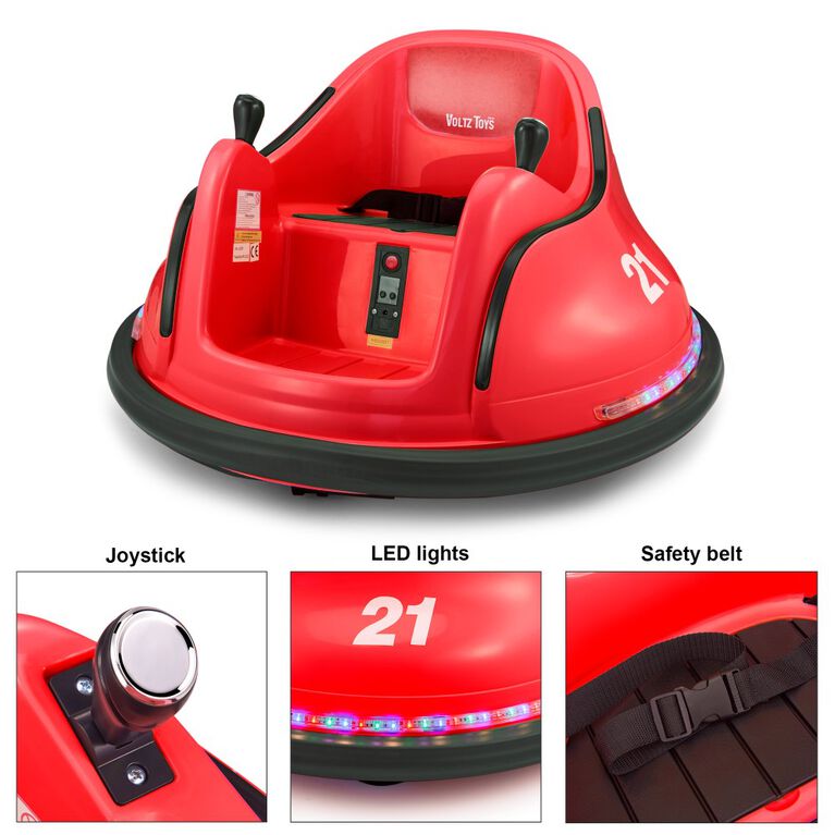 Voltz Toys Round Bumper 360 Rotation with Remote, Red