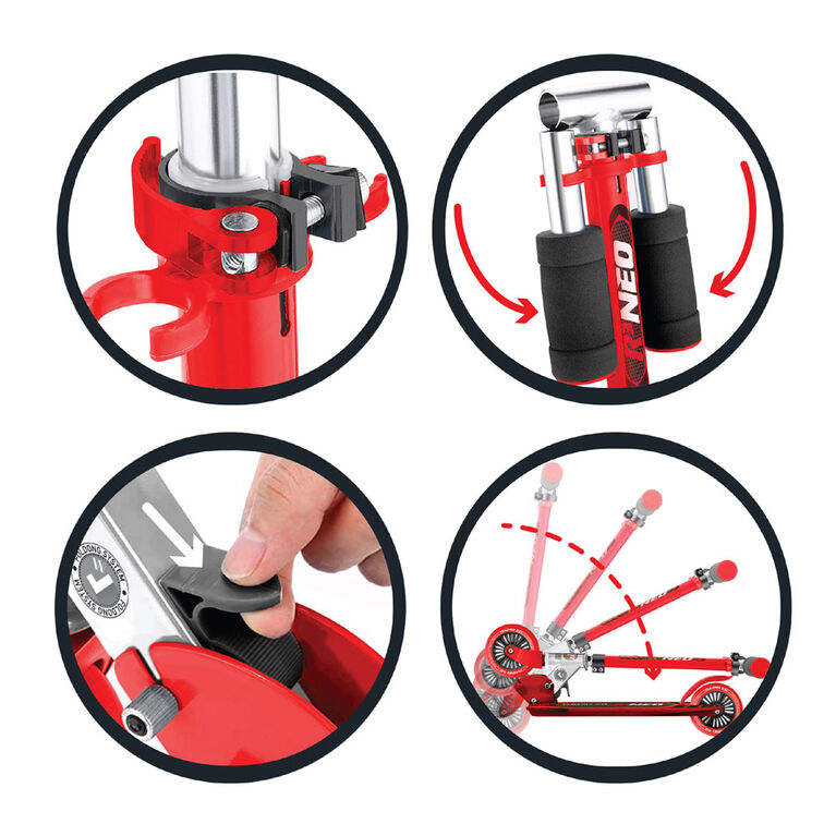 Rugged Racer R3 Neo 2 Wheel Kick Scooter- Red - English Edition