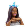 Tête de Coiffure Tie-Dye De Luxe de Barbie à 22 Eléments, Cheveux Bruns, Inclut 2 Couleurs de Colorant Non Toxiques