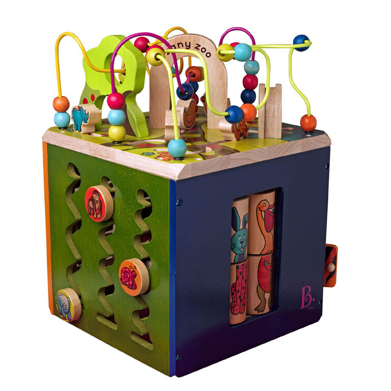 Zany Zoo, B. Toys Wooden Activity Cube