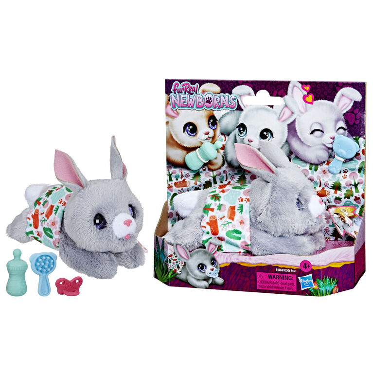 furReal Newborns Bunny Interactive Animatronic Plush Toy: Electronic Pet with Sound Effects, Closing Eyes,Ages 4 and up