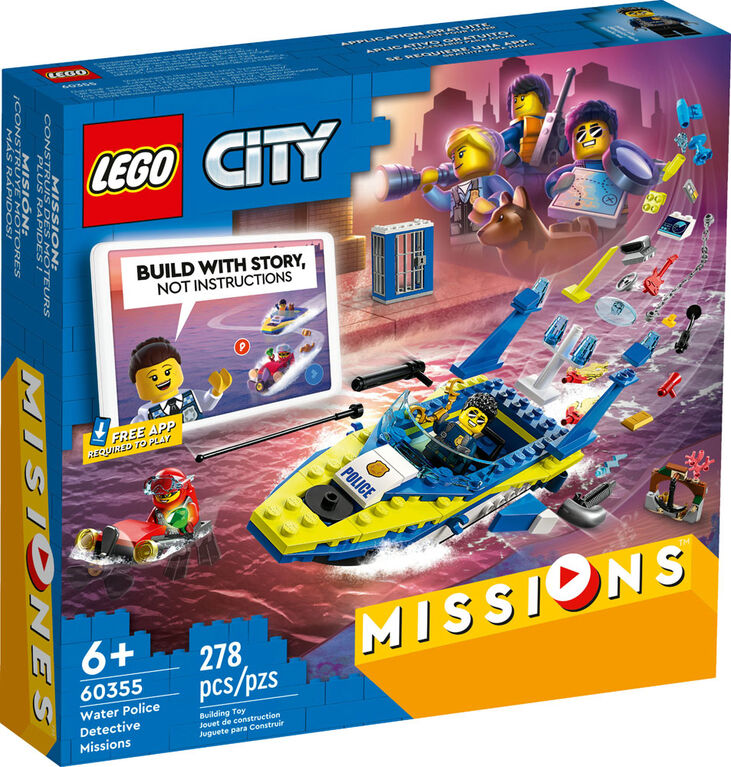 LEGO City Les missions d'enquête de la police aquatique 60355 Ensemble de construction (278 pièces)