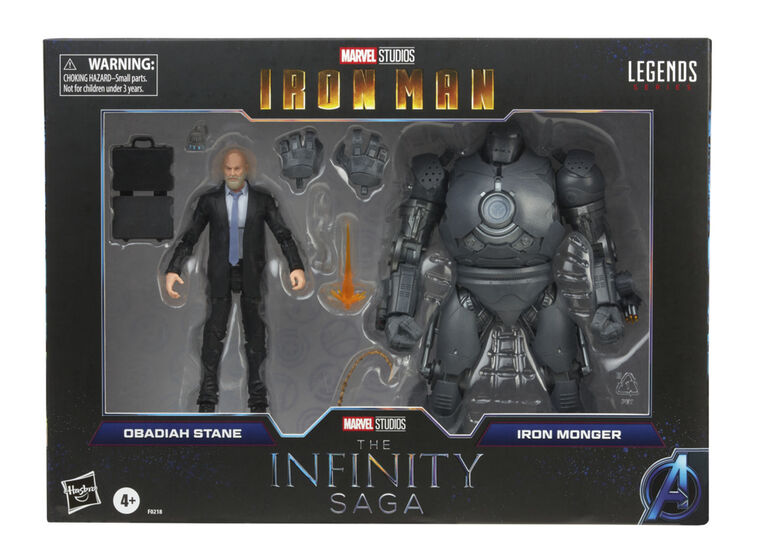 Hasbro Marvel Legends Series 6-inch Scale Action Figure Toy 2-Pack Obadiah Stane and Iron Monger Infinity Saga characters, Premium Design