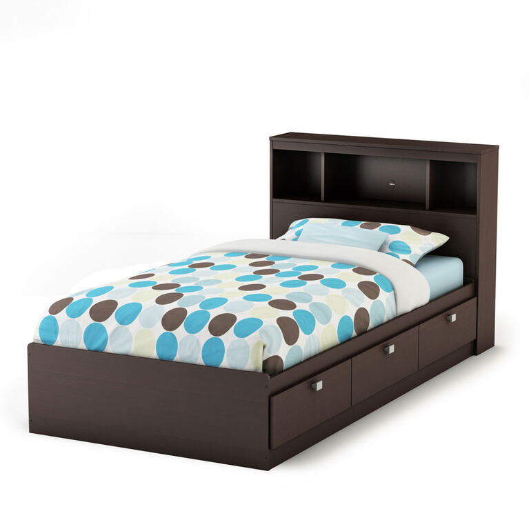 Spark Twin Bookcase Headboard Chocolate