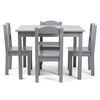Kids Wood Table and 4 Chairs, Grey/Grey