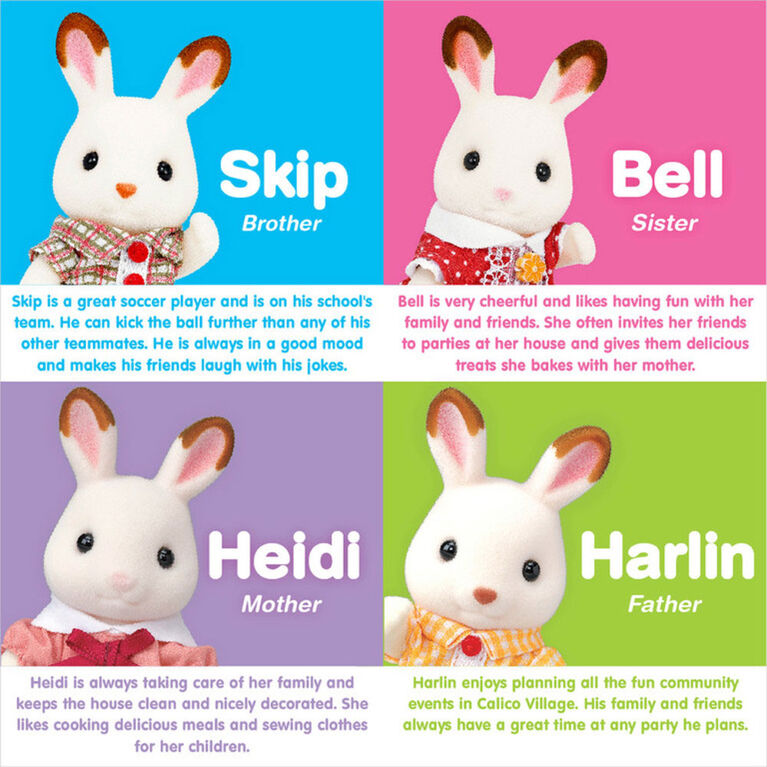 Calico Critters Famille Hopscotch Rabbit - les motifs peuvent varier