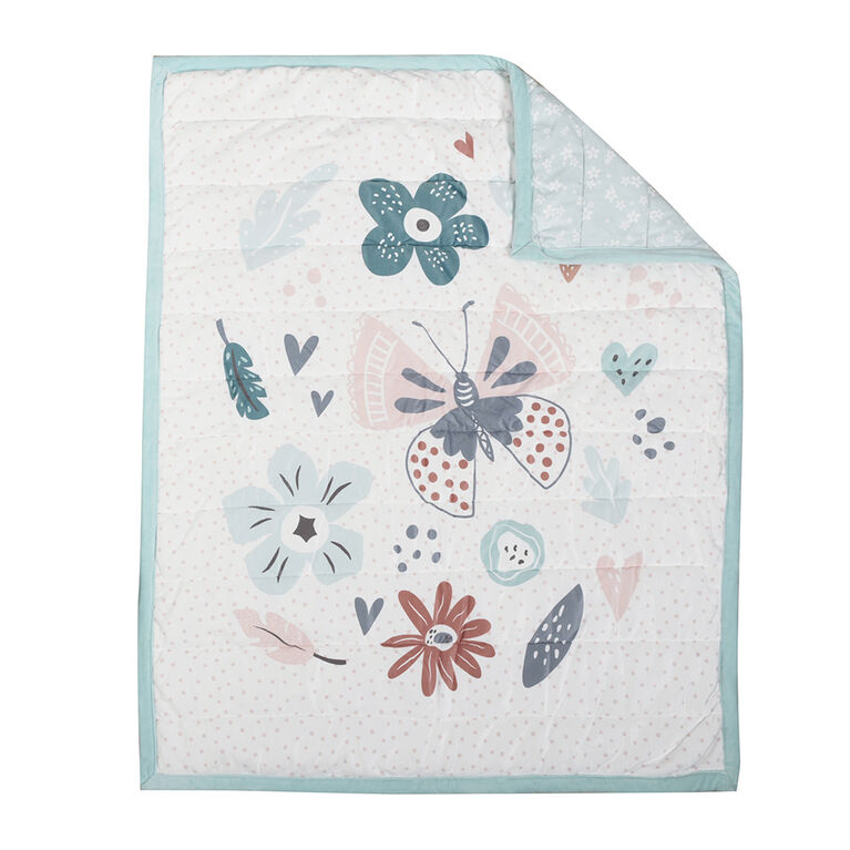 Baby's First by Nemcor 8 Piece Nursery Crib Bedding Set, Butterfly Wishes