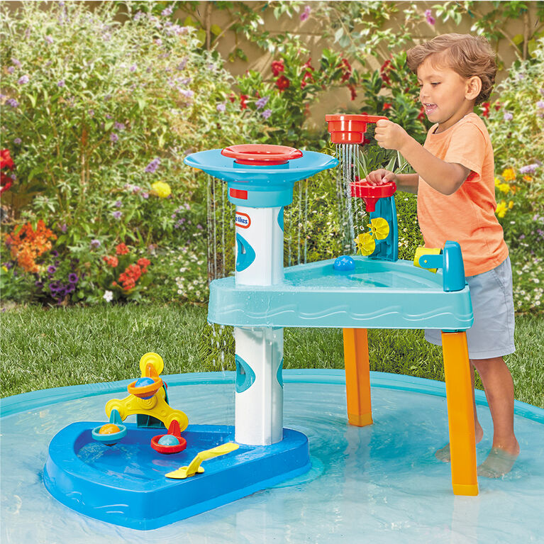 Table de jeu d'eau 3 en 1 Little TikesMD Splash 'n Grow d'extérieur avec accessoires et pataugeoire