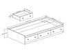 Summertime Mate's Platform Storage Bed with 3 Drawers- Pure White