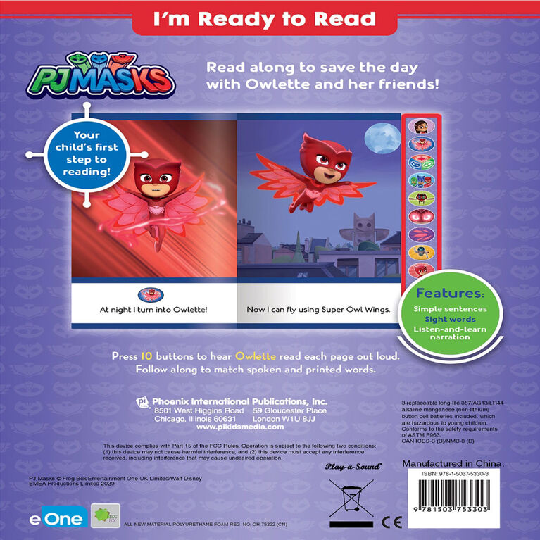 PJ Masks Owlette Im Ready To Read  - English Edition