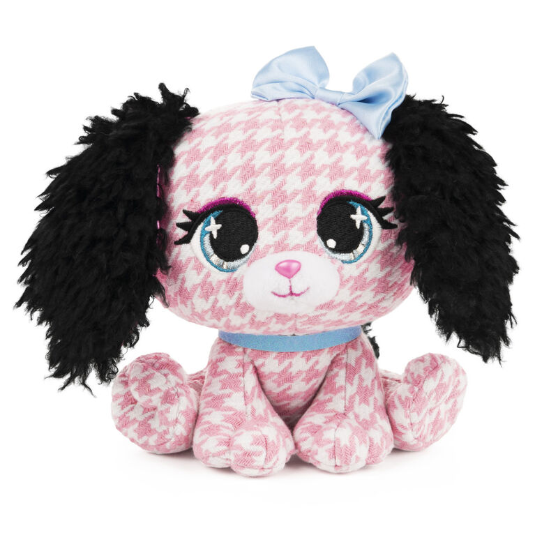 P.Lushes Designer Fashion Pets Cala Bassethound Dog Premium Stuffed Animal  Soft Plush with Glitter Sparkle, Pink and Black, 6