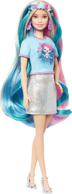 POUPÉE BARBIE - CHEVEUX FANTASTIQUES AVEC LOOKS SIRÈNE ET LICORNE -  POUPÉES, BARBIE ET FIGURINES / Barbie et accessoires