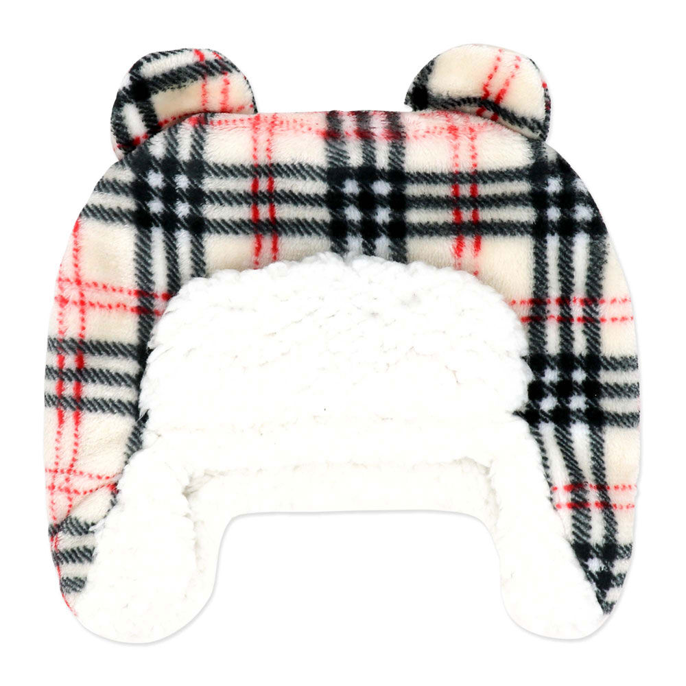 Baby Mode Signature Sherpa Hunters Cap with Matching Bootie Set:Tan Plaid
