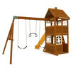 KidKraft McKinley Wooden Swing Set / Playset with Clubhouse, Mailbox, Play Kitchen and Slide
