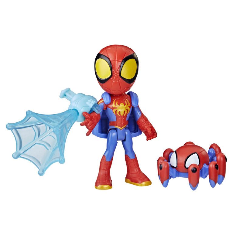 Marvel Spidey et ses Amis Extraordinaires Web-Spinners, figurine Spidey avec accessoires et toile rotative
