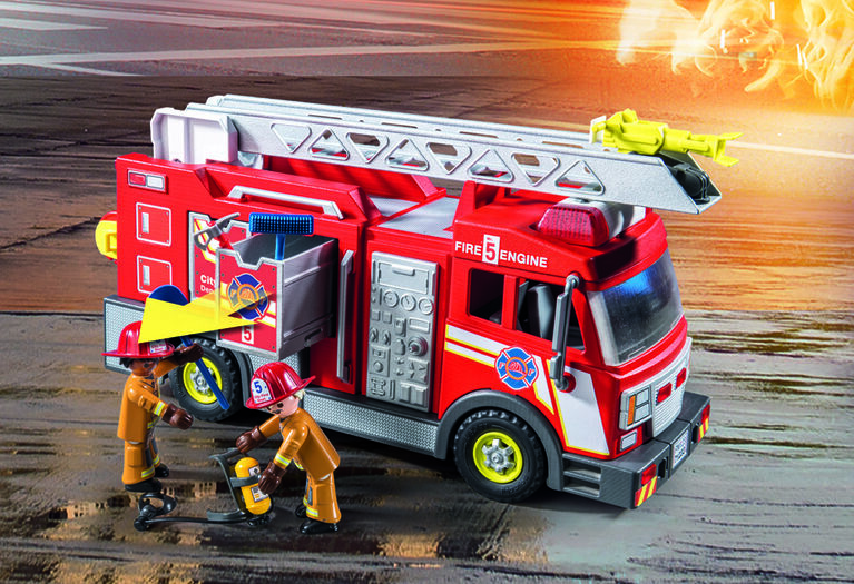 Playmobil - Camion de pompiers avec grande échelle