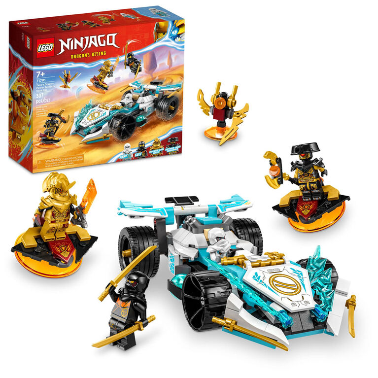 LEGO NINJAGO Zane's Dragon Power Spinjitzu Race Car 71791 Building Toy Set (307 Pieces)