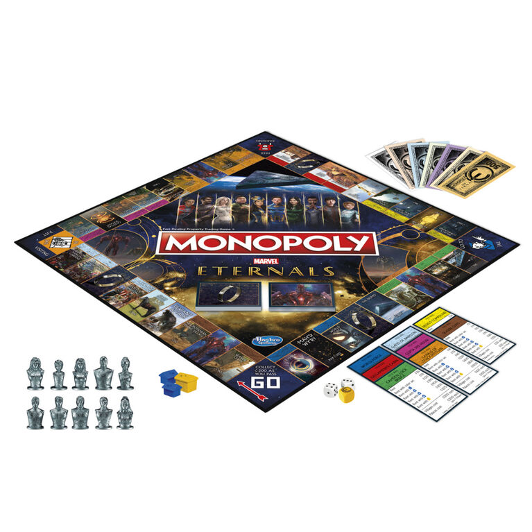 Monopoly : édition Marvel Studio's Eternals, jeu de plateau pour les fans de Marvel, jeu pour enfants - Édition anglaise