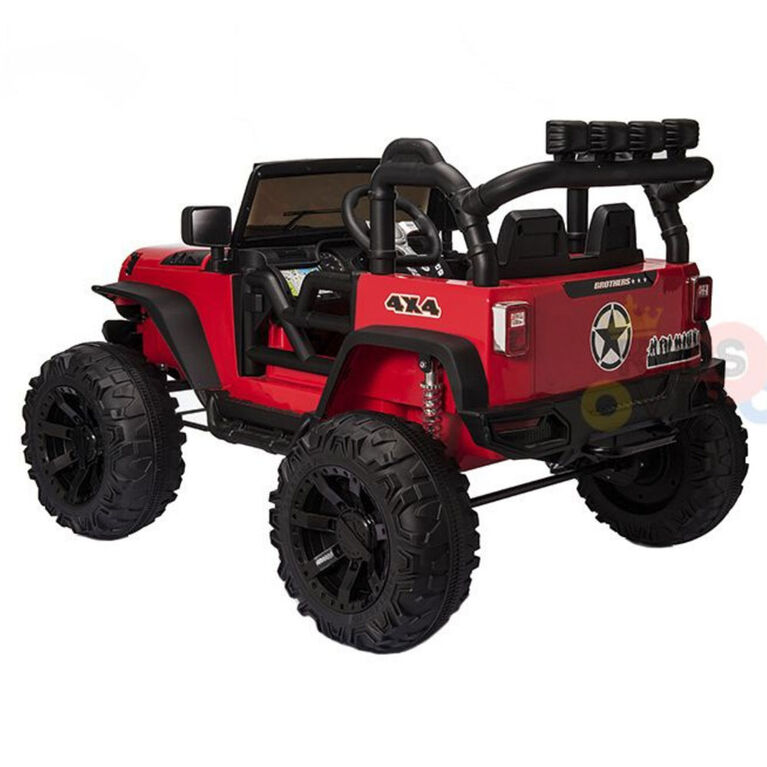 KidsVip 24V Kids EVA Big Wheels Edition Kids Ride On Truck w/Remote Control - Red - English Edition