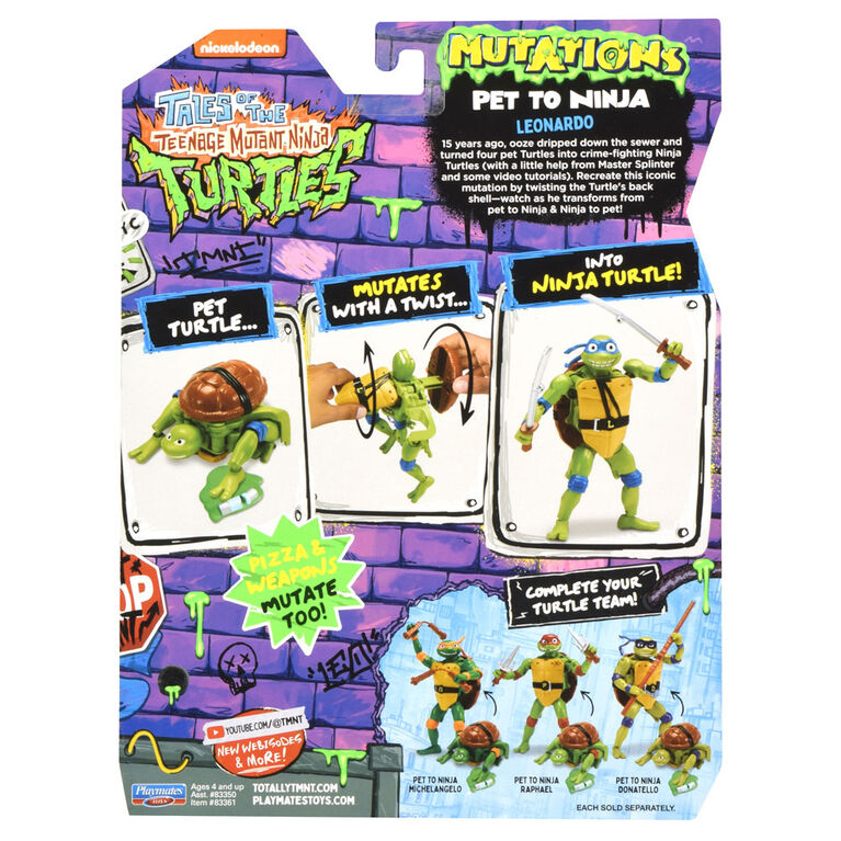 Tales of Teenage Mutant Ninja Turtles: Mutations Deluxe Leonardo Pet to Ninja Figure