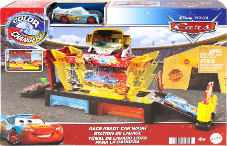 Disney and Pixar Cars Color Changers Race Ready Car Wash Playset & Color Changing Lightning McQueen