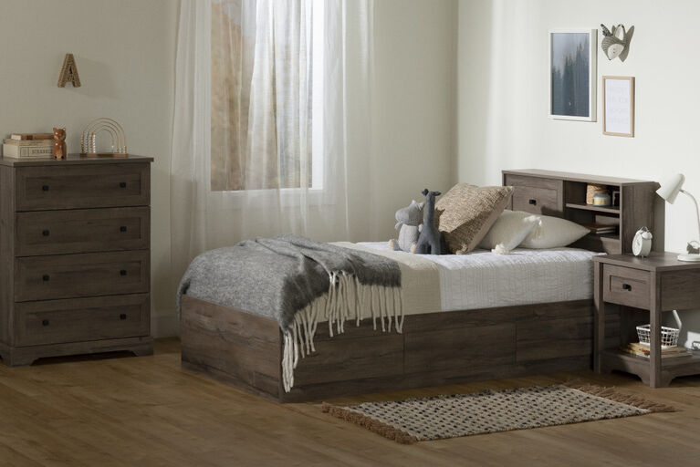 Hazen Twin Bookcase Headboard Fall Oak