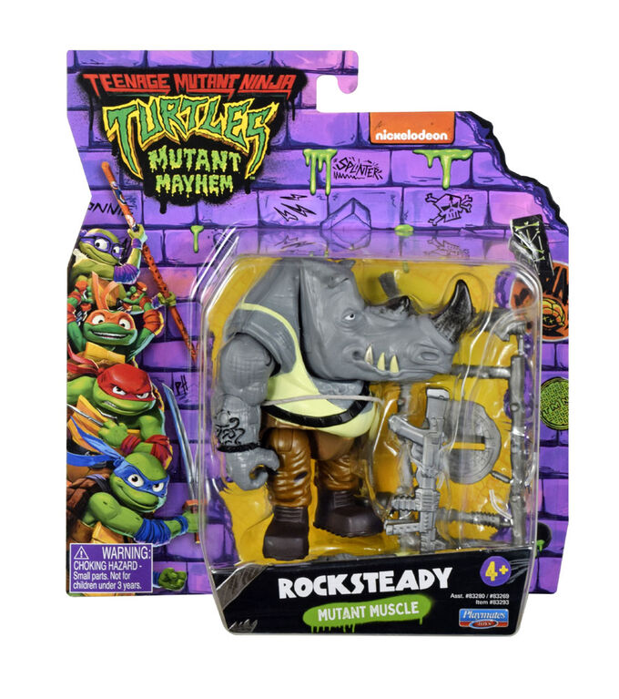 Les Tortues Ninja Mutantes: Mutant Mayhem Figure d'action de base Rocksteady