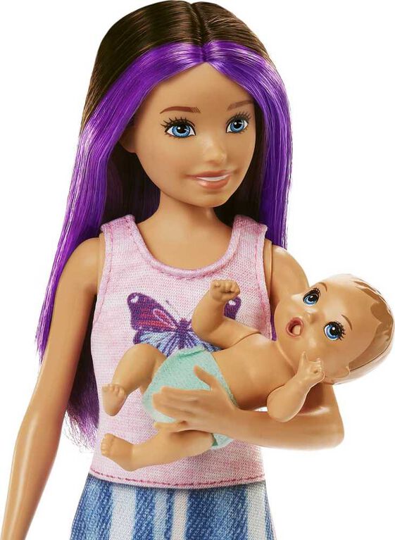 ​Barbie Skipper Babysitters Playset with Skipper Doll, Baby Doll with Sleepy Eyes, Crib and Accessories