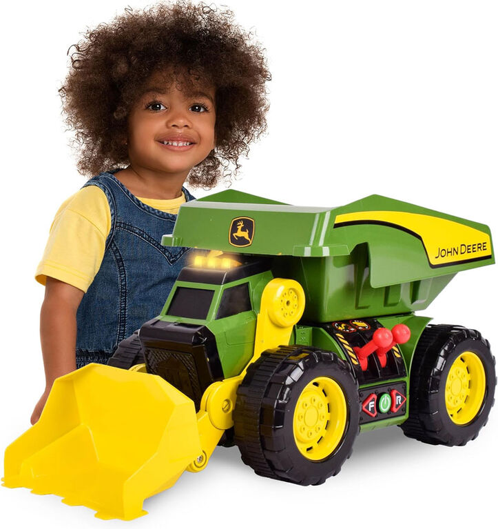 John Deere 18" Motorized 'Lights & Sounds' Maxx Power 2-N-1  Dig Rig - English Edition
