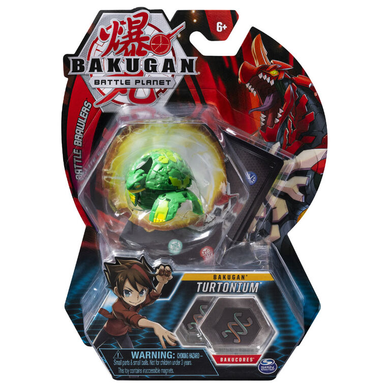 Bakugan, Turtonium, 2-inch Tall Collectible Action Figure and Trading Card