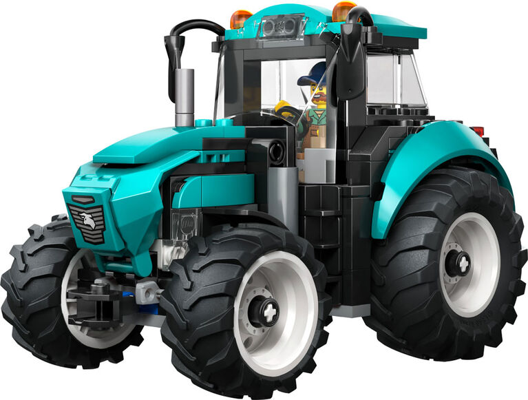 LEGO City Le tracteur - Ensemble de construction avec Fermier sur le Th&egrave;me de la Ferme - Cadeau pour les 6 ans et plus - 60498