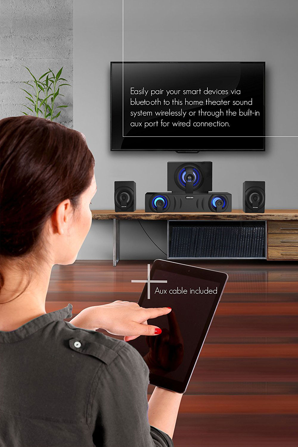 sharper image 3.1 multimedia audio system with led lights