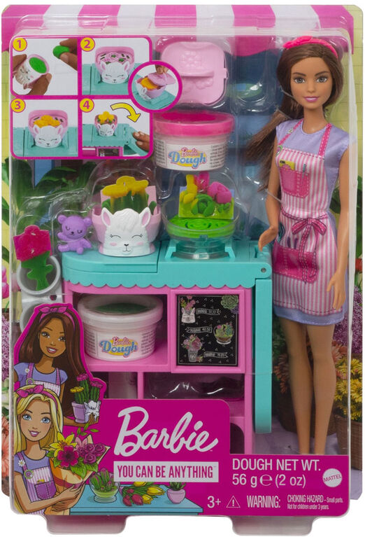 Barbie Florist Playset withBarbie doll, Dough, Vases & More
