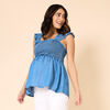 Motherhood Ruffle Sleeve Smocked Babydoll Top