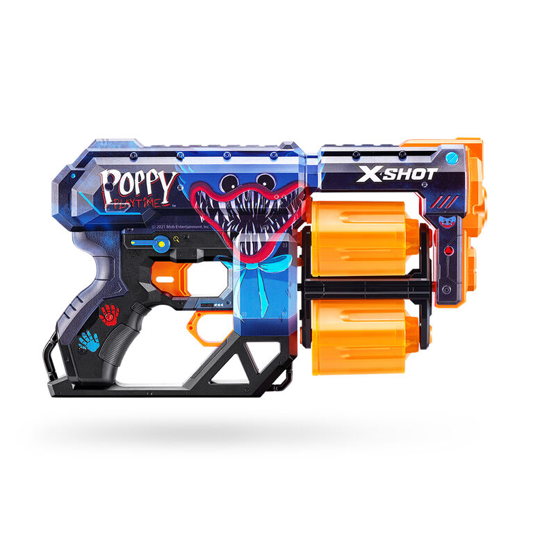 Pistolet Dread X-Shot Skins - Décoration Poppy Playtime (12 Fléchettes) par ZURU