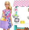 Barbie Farmers Market Playset, Barbie Doll (Blonde), Market Stand, Register, Vegetables, Bread, Flowers and More, 3 and Up