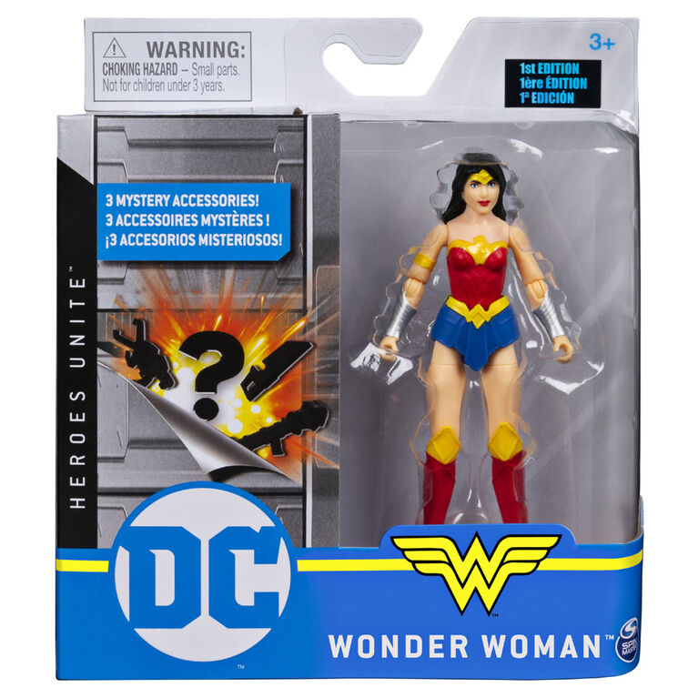 DC Comics, 4-Inch WONDER WOMAN Action Figure with 3 Mystery Accessories, Adventure 2