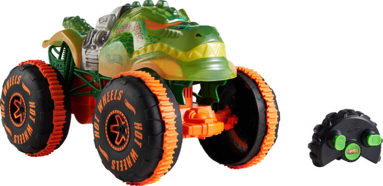 Hot Wheels Monster Trucks RC Rageasaur, Battery-Powered Remote-Control Toy Truck in 1:15 Scale